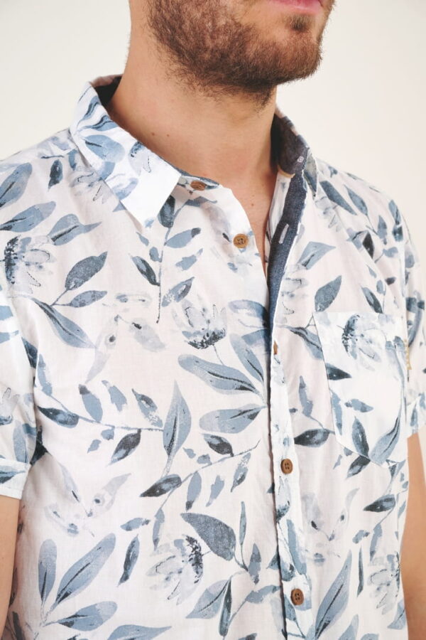 Chemise imprimé feuilles aquarelle 4791 – Image 3