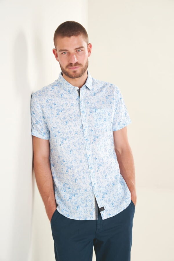 Chemise Coton-Lin imprimée fleurs 4797