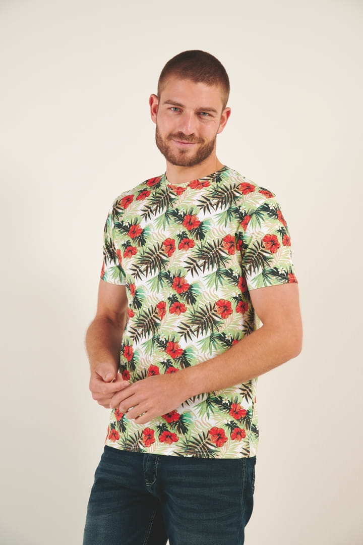 T-Shirt imprimé tropical 91059