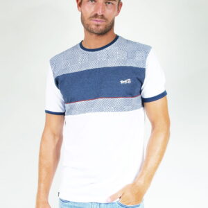 T-Shirt bimatière rayé 91048