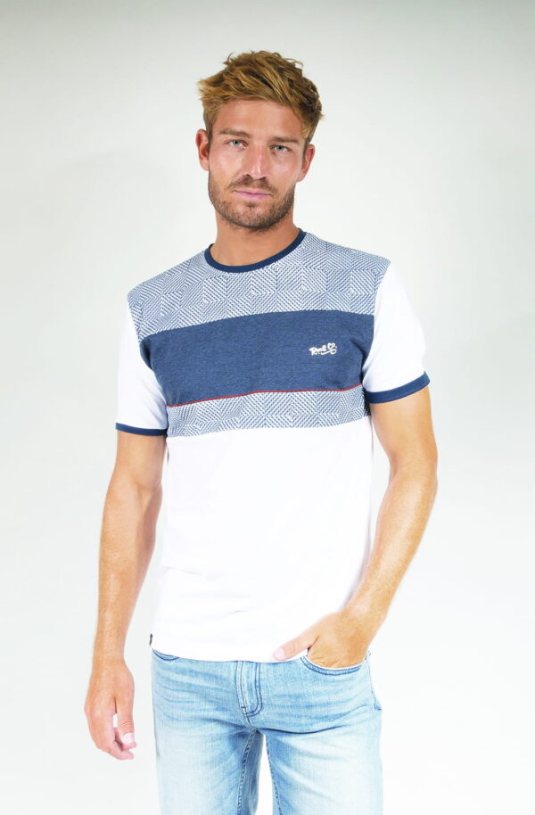 T-Shirt bimatière rayé 91048