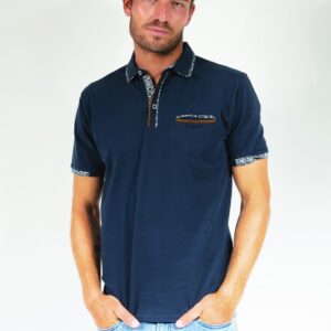 Polo uni stretch détails All over floral 91081