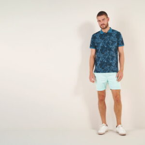 Polo piqué imprimé tropical 91313