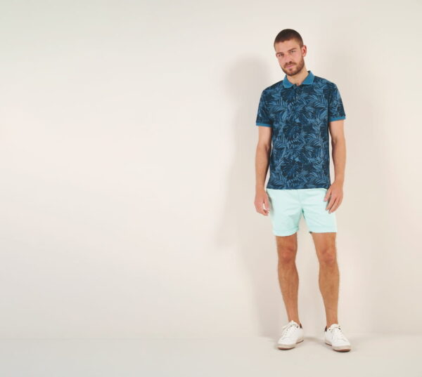 Polo piqué imprimé tropical 91313