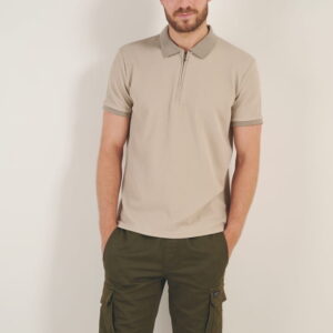 Polo Texturé col Zip 91323