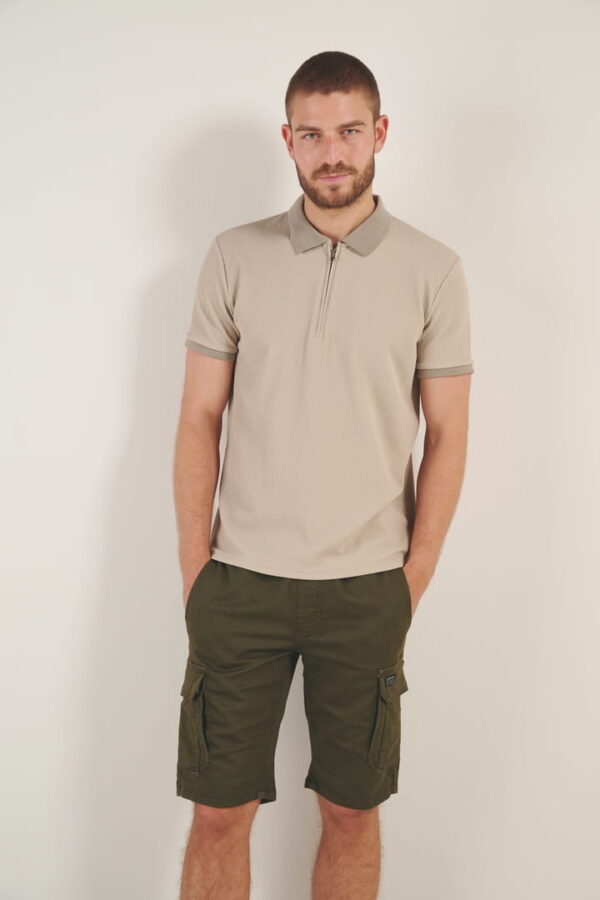 Polo Texturé col Zip 91323