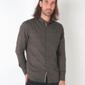 Chemise en popeline motif géométrique 4812