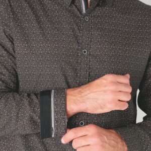 Chemise en popeline motif géométrique 4812