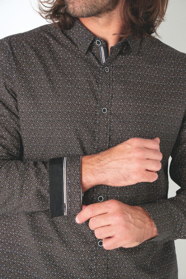 Chemise en popeline motif géométrique 4812 – Image 2