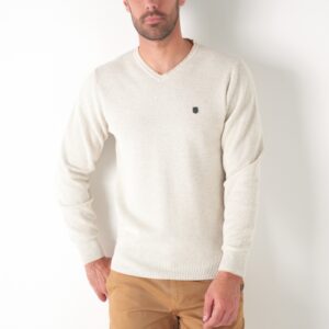 Pull col V texturé Zig-Zag Jauge 12 61005