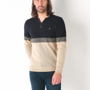 Pull bicolore col Y bandes placées Jauge 12 61008